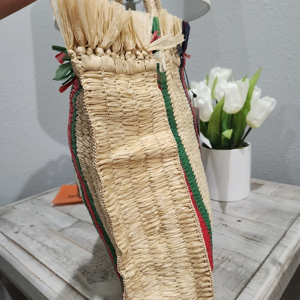 Gucci Natural Woven Straw Cestino tote - Picture 3 of 10